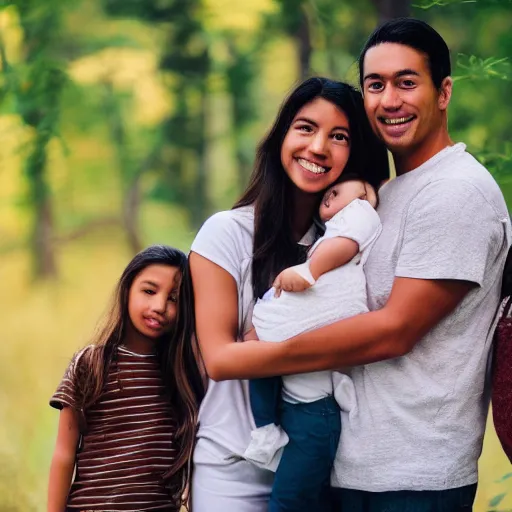 Prompt: white girl, tan boy, and brown asian mexican girl as a family, trending on unsplash!!!, 4 k photorealism, family photo!!