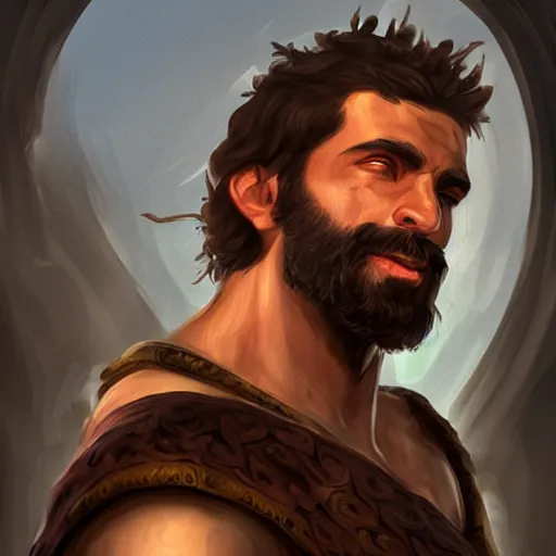 Image similar to Greek man, high resolution fantasy concept art, realistic, intricate details, soft lighting