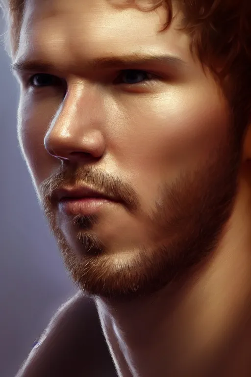 Prompt: ultra detailed close up facial portrait of ryan kwanten, extremely detailed digital painting, in the style of fenghua zhong and ruan jia and jeremy lipking and peter mohrbacher, mystical colors, rim light, beautiful lighting, 8 k, stunning scene, raytracing, octane, trending on artstation
