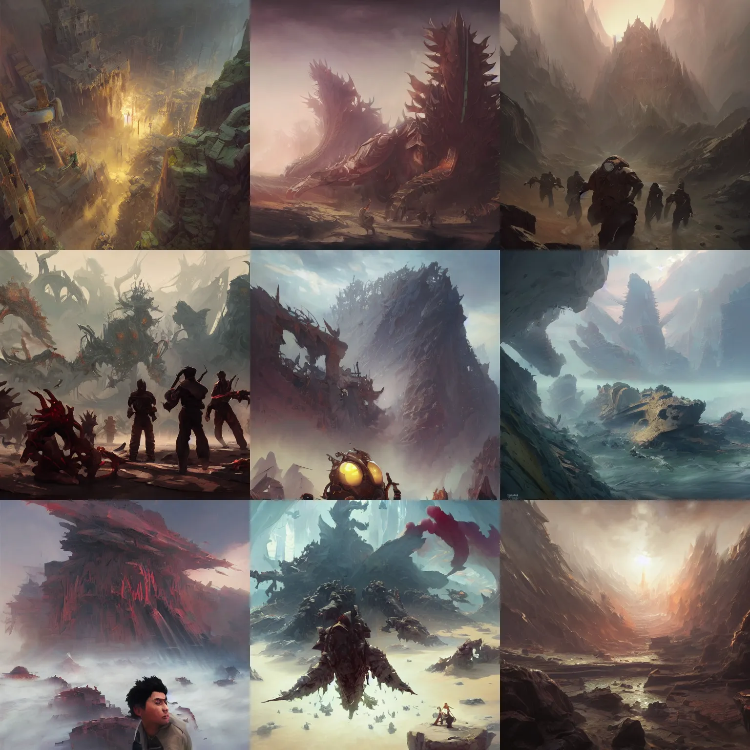 Prompt: grzegorz rutkowski, shaddy safadi, feng zhu, noah bradley, cam sykes, jason chan, tyler edlin, james paick, john j. park, maciej kuciara, victor mosquera, jordan grimmer, darek zabrocki, gilles beloeil, dan luvisi