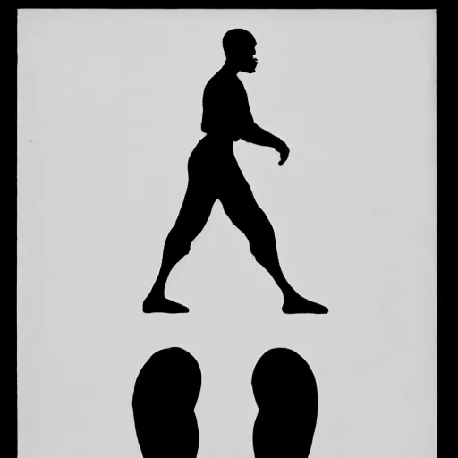 Image similar to symmetry!! black and white silhouette drawing of a complete single person standing, on white background by stanhope forbes, centered, clean image