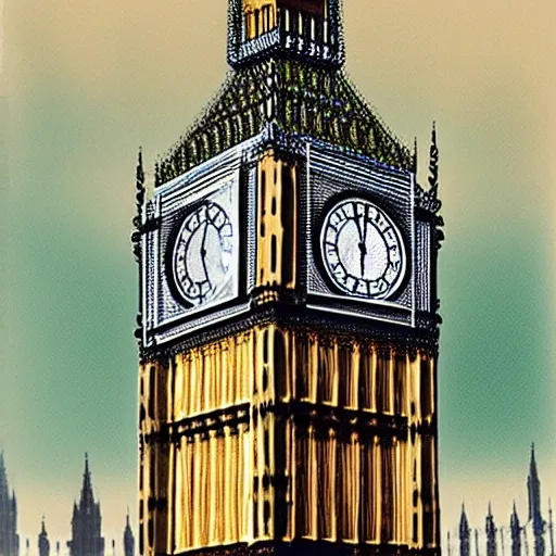 Prompt: Big Ben, constructivism