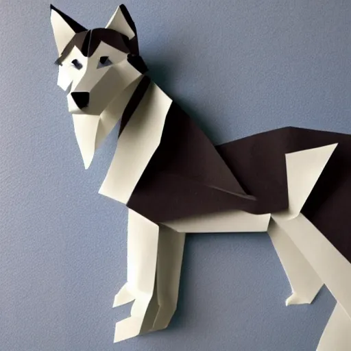 Image similar to Husky made of paper