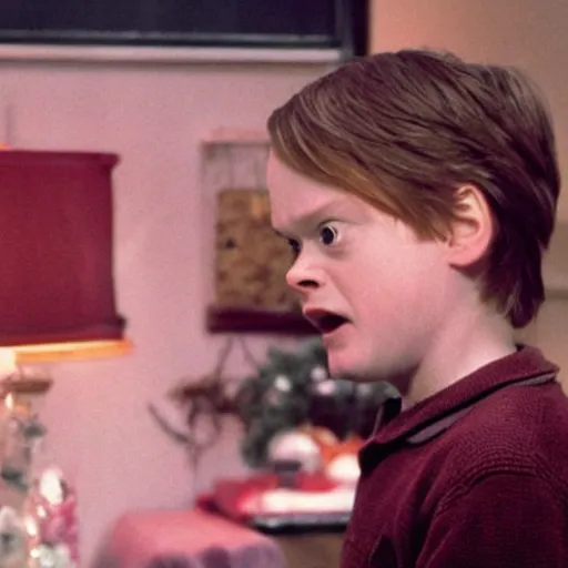 Prompt: dwight schrute starring in home alone movie, movie still