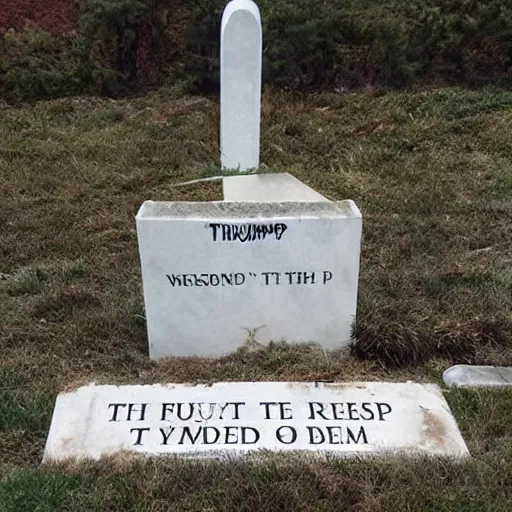 Prompt: Trump's desecrated grave