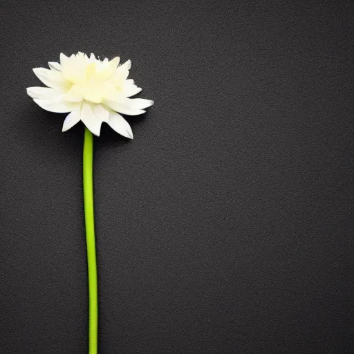 Prompt: a lone flower in the middle of a pitch black room. a dull glow is coming from the flower. black background. photorealistic. 4k. studio quality. photo.