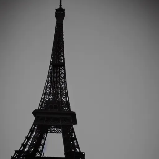 Image similar to vampires in the eiffel tower, lens blur, vintage photograph