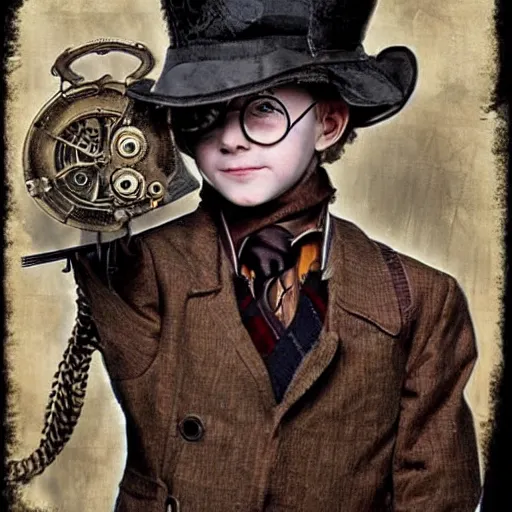 Prompt: Steampunk Harry Potter