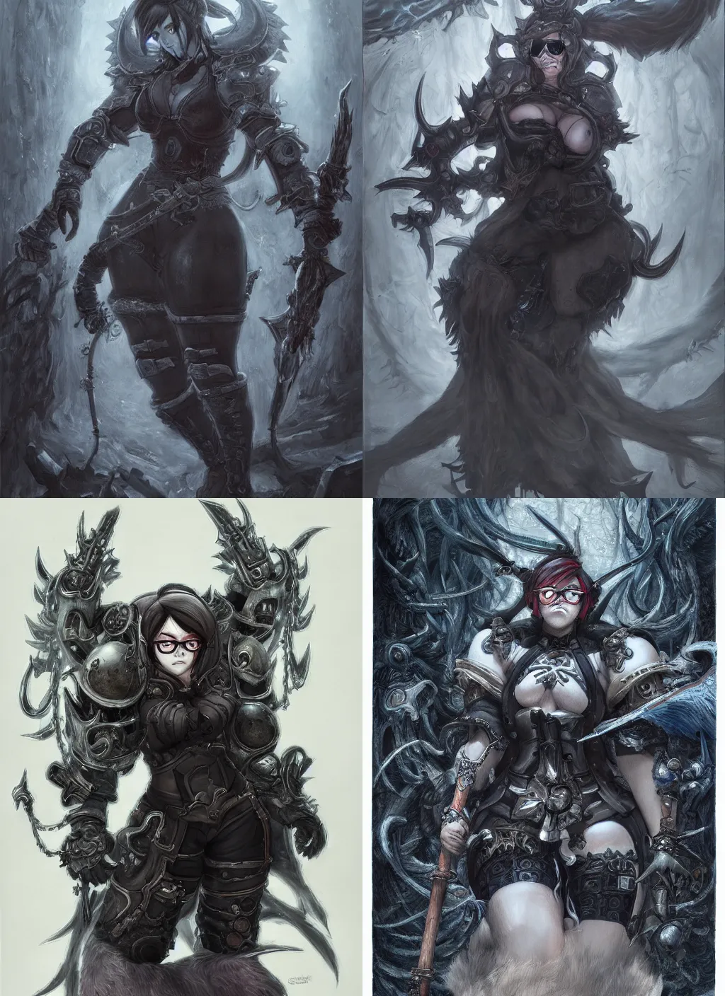 Prompt: mei from overwatch as a corrupted dark souls boss, evil, gloomy atmosphere, hyperdetailed, intricate, donato giancola, medium shot, inhuman