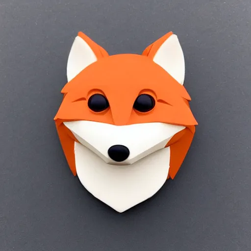 Prompt: very cute detailed matte colored 🦊 fox emoji made of clay, looks like ios emoji, 3D render, perspective white background