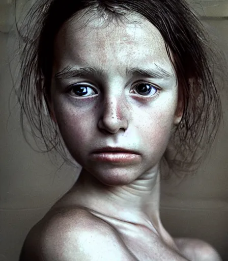 Image similar to a high quality, high detail, portrait photography of a beautiful girl by james nachtwey and cig harvey, zdzisław beksinski
