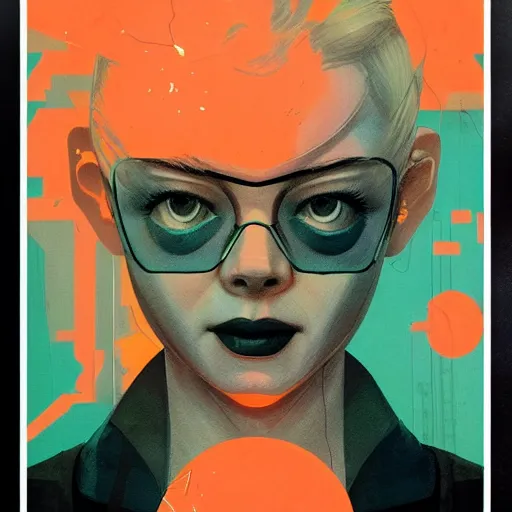 Image similar to Elle Fanning in Fallout 3 and Prey surrounded by glowing orange radiation picture by Sachin Teng, asymmetrical, dark vibes, Realistic Painting , Organic painting, Matte Painting, geometric shapes, hard edges, graffiti, street art:2 by Sachin Teng:4