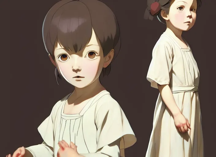 Image similar to 1 8 3 5 florence nightingale as toddler, character face study, faces only, concept art finely detailed perfect art, painted by greg rutkowski makoto shinkai takashi takeuchi studio ghibli, pinterest, cevagraf comics