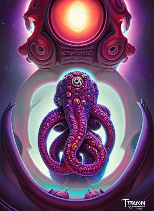 Prompt: cosmic lovecraft pixar character portrait, pixar style, by tristan eaton stanley artgerm and tom bagshaw.