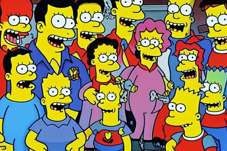 Image similar to A painting by John Wayne Gacy of The Simpsons