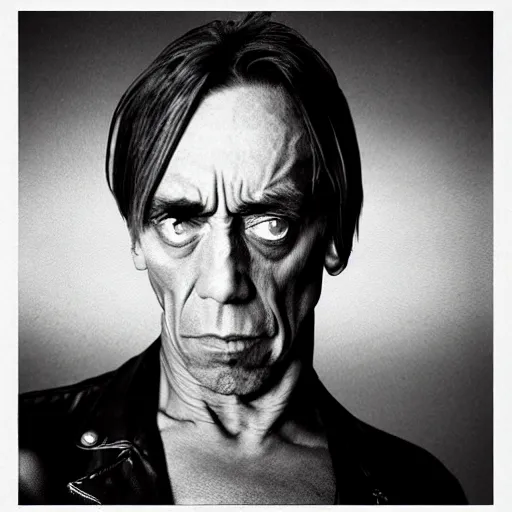 Prompt: iggy pop trapped inside a bottle