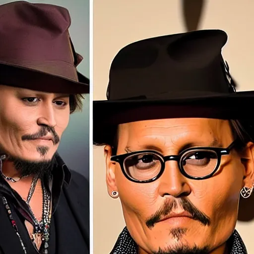 Image similar to johnny depp but he weighs 1, 0 0 0 pounds