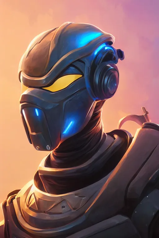 Image similar to epic mask helmet robot ninja portrait stylized as fornite style game design fanart by concept artist gervasio canda, behance hd by jesper ejsing, by rhads, makoto shinkai and lois van baarle, ilya kuvshinov, rossdraws global illumination radiating a glowing aura global illumination ray tracing hdr render in unreal engine 5