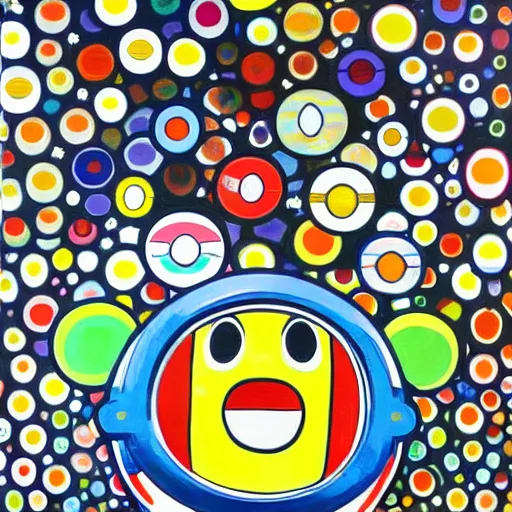 Image similar to astronaut painting by takashi murakami