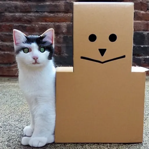 Prompt: a cat made out of cardboard