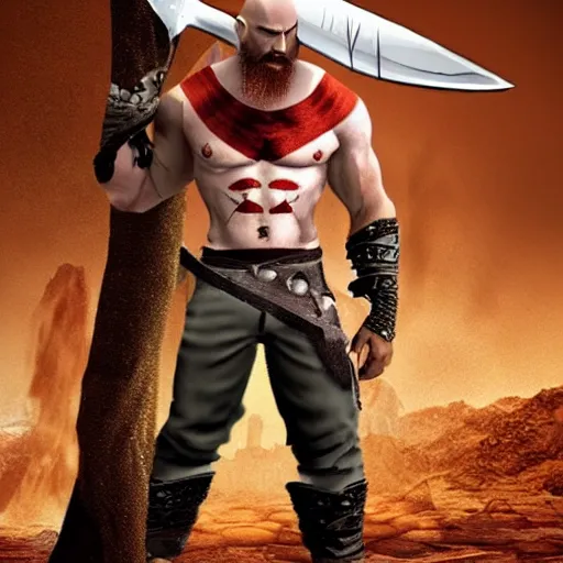 Image similar to kratos wearing agent 47 suit holding 2 desert eagle