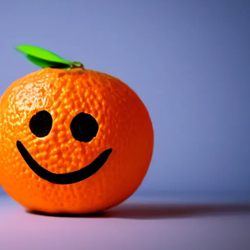Image similar to a smiling orange with teeth, 8k
