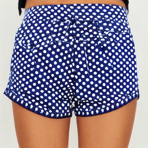 Image similar to blue short pants made of nylon with White dots