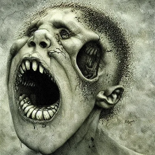 Prompt: mutated screaming infant , intricate art by beksinski