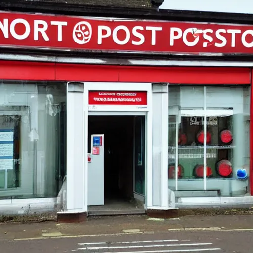 Image similar to photograph of North Allerton post office as a portal to hell