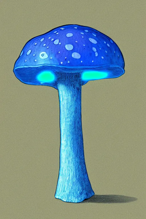 Prompt: glowing mushroom, blue, highly detailed, digital art, sharp focus, trending on art station