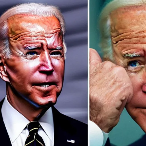 Image similar to joe biden as a liquid terminator