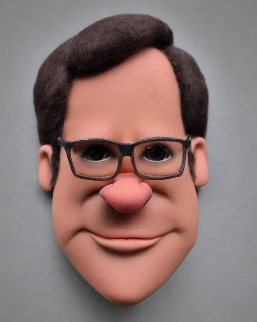 Image similar to david wallace as a muppet. highly detailed felt. hyper real photo. 4 k.