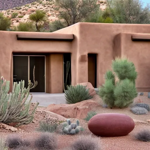 Image similar to modern arizona home, exterior, adobe style