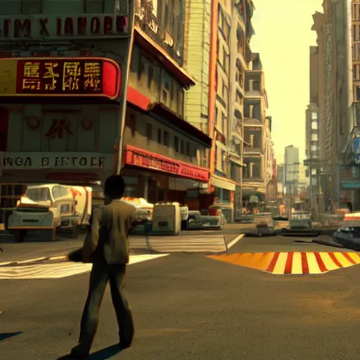 Prompt: a still from the movie chinatown, 2 0 1 1 portal 2 graphics visual aesthetic