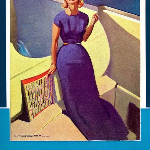 Image similar to “Reese Witherspoon portrait, color vintage magazine illustration 1950”