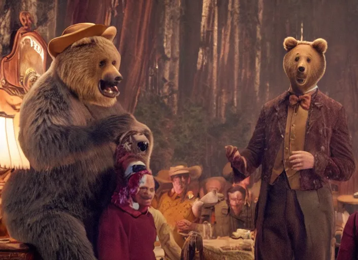 Image similar to film still of Ryan Gosling in the new Country Bear Jamboree movie, 8k