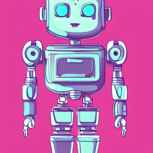 Prompt: cute!! robot centered pastel concept art by artstation vector