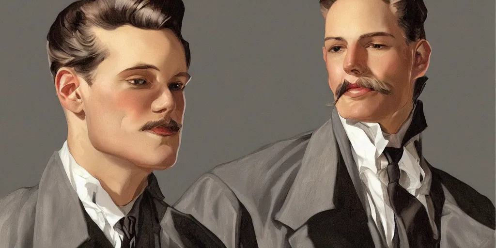 Image similar to h. levi smiley portrait by jc leyendecker, tom of finland