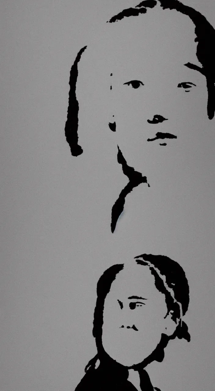 Prompt: silhouette of greta thunberg. portrait by ai weiwei