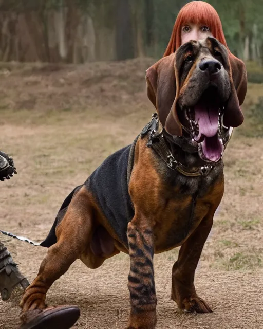 Prompt: a bloodhound acting as The Hound in Game of Thrones