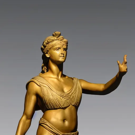 Image similar to AOC in the style of a greek statue