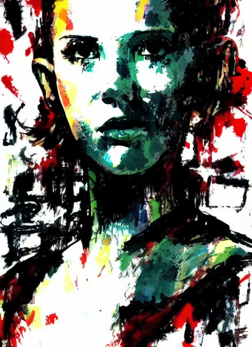 Image similar to Portrait of Millie Bobby Brown by Yoji Shinkawa