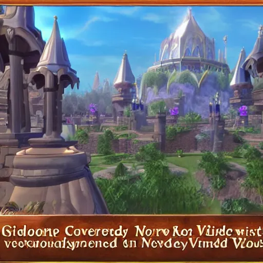 Prompt: Stormwind city, screenshot from violet evergarden