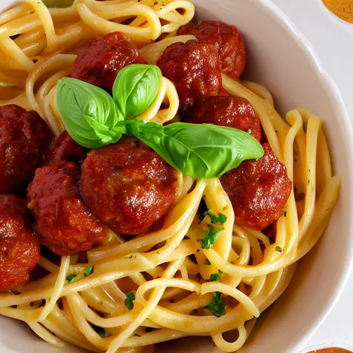 Prompt: a delicious pasta with meatballs