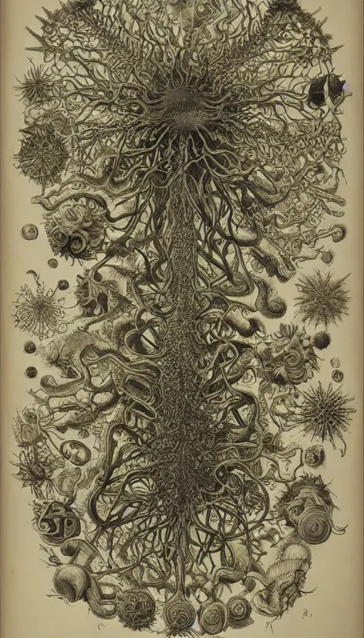 Image similar to rage, by ernst haeckel