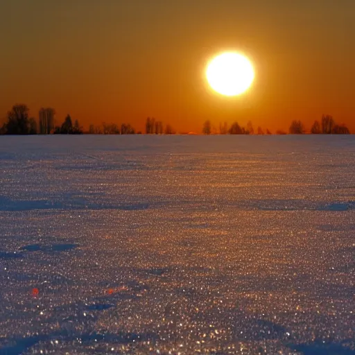 Prompt: the sun engulfed in Ice