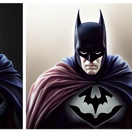 Prompt: characters portrait of MoonKnight mixed with Batman by ArtGerm and Tom Bagshaw, merged character, 4k, highly detailed, cinematic lighting