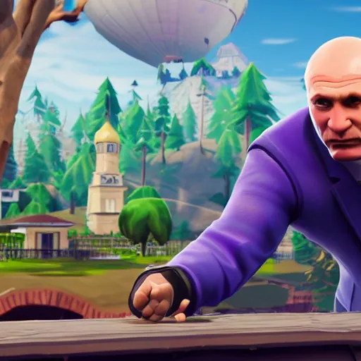 Image similar to vladimir putin as fortnite character, gameplay screenshot