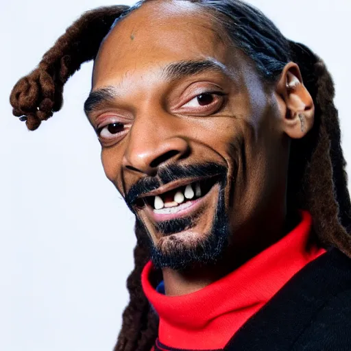 Prompt: professional studio portrait photo of snoop dogg 1 0 0 % sober, photoshoot