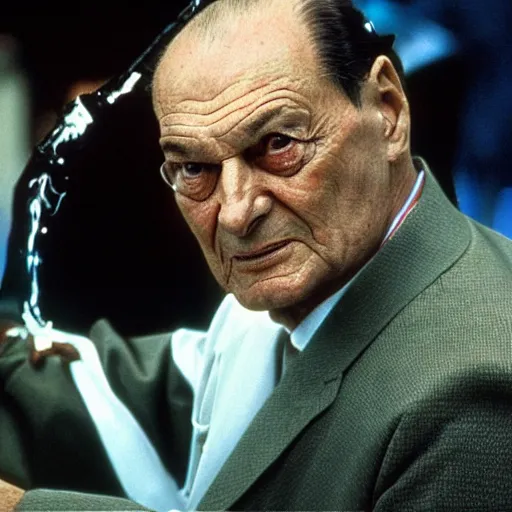 Prompt: president jacques chirac as a sith lord, still from the movie The Phantom Menace, highly detailed, sharp focus